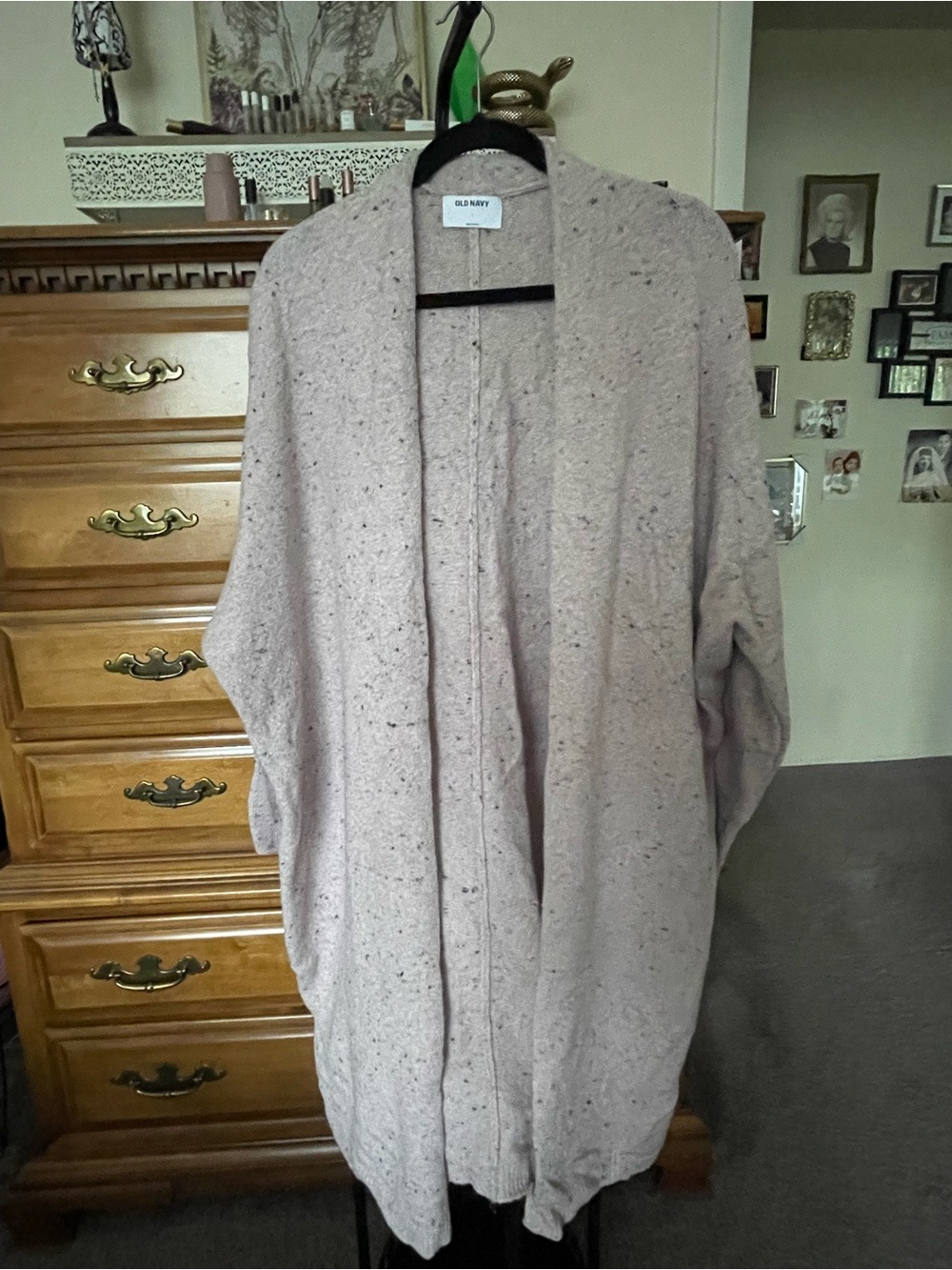 Old Navy Women's Speckled Light Purple Open-Front Cardigan
